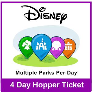 4 Day Hopper Ticket - Disney Florida